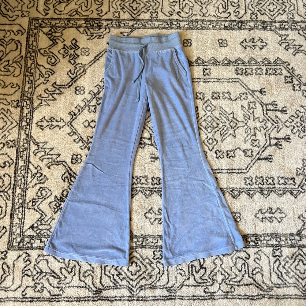 SOLD Baby Blue flare velours pants from Aerie!!